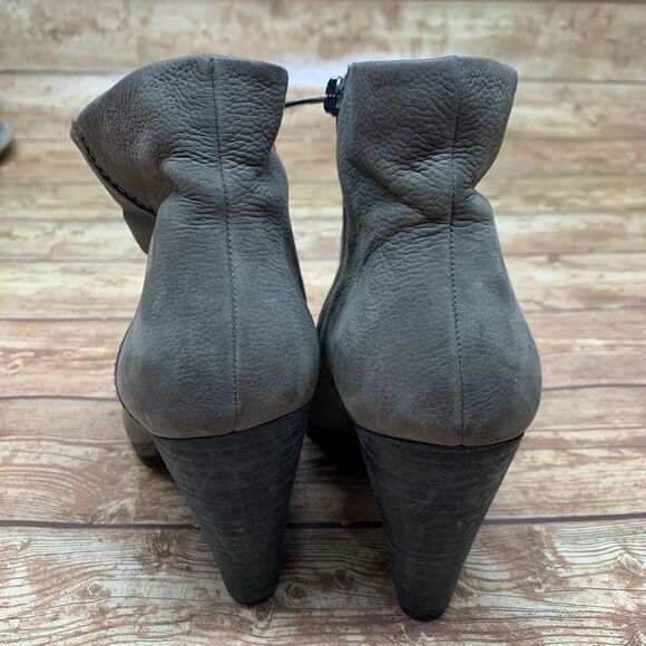 Ecco Ankle Boots Side Zip Nubuck Leather Heels Women’s Size 40 US 9 - 9.5 - Picture 5 of 16